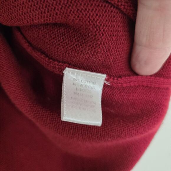 Vintage Embroidered Christmas Sweater Womens XL Red Wreath Holiday Cottage Boho - Picture 7 of 9